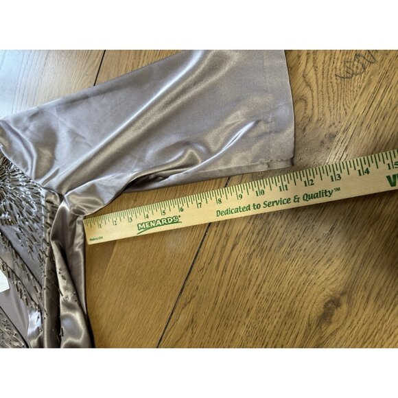 Chicos Beaded Travel Sunrise Jacket Light‎ Cinder Size 2 Lightweight Formal NWT - Picture 7 of 16